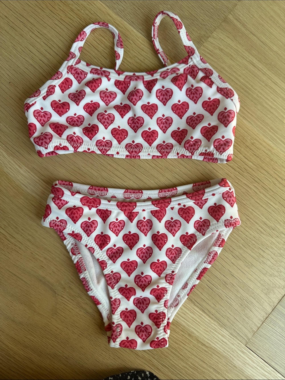 Roberta Roller Rabbit White Bikini Set with Pink Hearts never been worn!